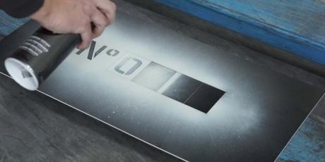 Pochoirs réalisés avec la matière à graver Ecocut Laser